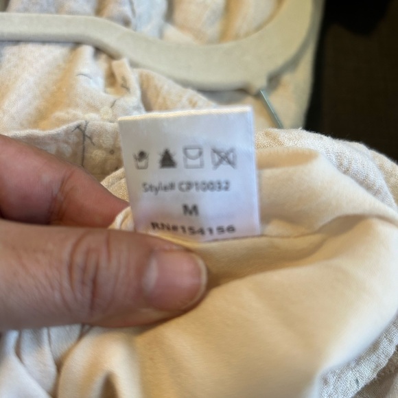 Beige Embroidered Wide Leg Jumpsuit, Cottagecore Boho Floral Romper - Picture 9 of 13